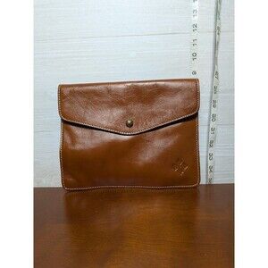 NWOT NEW PATRICIA NASH MIDI Heritage ENVELOPE Pouch Wallet Italian Leather Tan